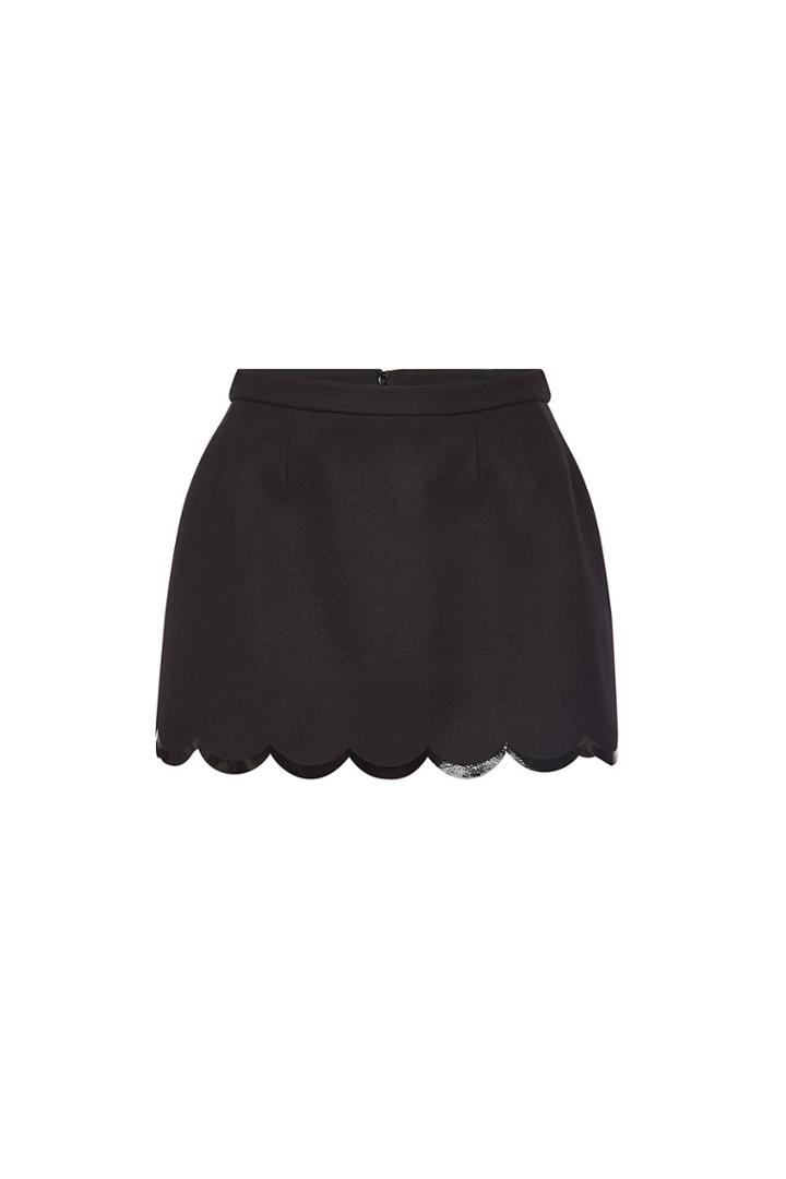 Red Valentino Red Valentino Wool Skort With Scalloped Hem