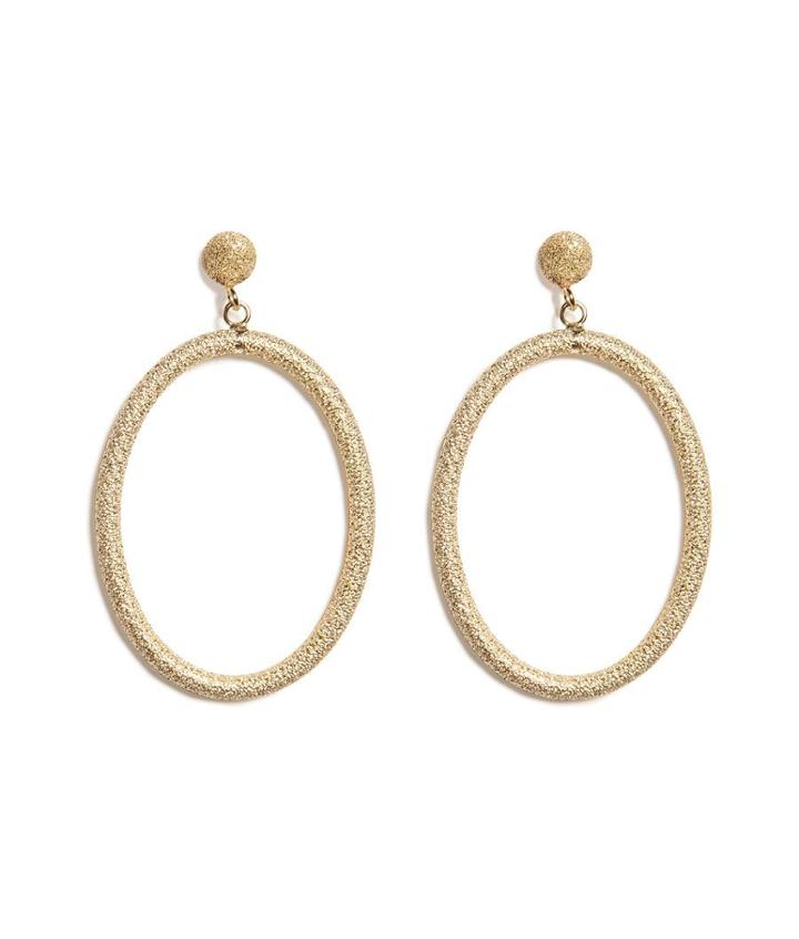 Carolina Bucci 18k Gold Gitane Sparkly Oval Earrings