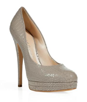 Casadei Mud Python Embossed Platform High Heels