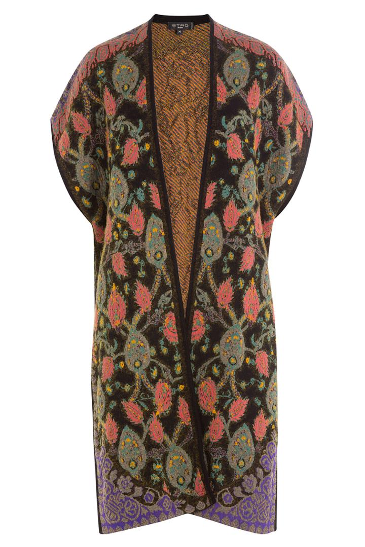 Etro Etro Sleeveless Cape Cardigan With Wool And Alpaca - Multicolor
