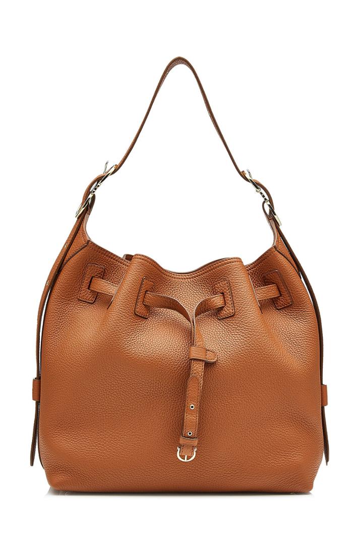 Salvatore Ferragamo Salvatore Ferragamo Leather Drawstring Bucket Bag