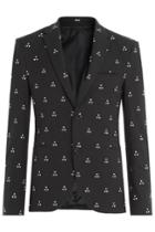 Neil Barrett Neil Barrett Printed Cotton Blend Jacket - Blue