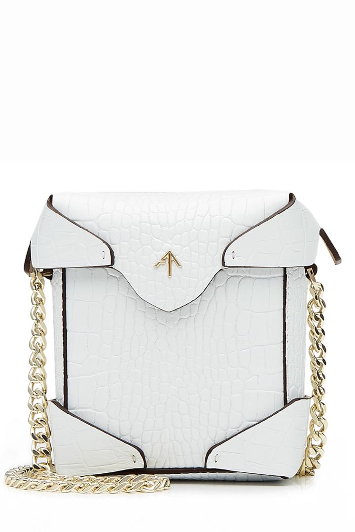 Manu Atelier Manu Atelier Micro Pristine Embossed Leather Shoulder Bag