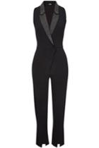 Karl Lagerfeld Karl Lagerfeld Crepe Jumpsuit With Embellished Lapels