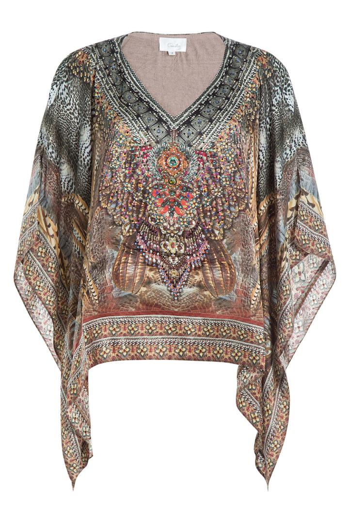 Camilla Camilla Embellished Silk Tunic - Multicolored