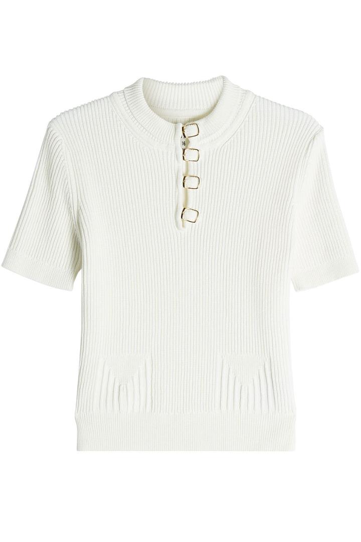Maison Margiela Maison Margiela Ribbed Cotton Top - White