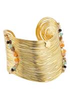 Gas Bijoux Gas Bijoux 24k Gold-plated Wave Cuff With Stones