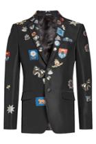 Alexander Mcqueen Alexander Mcqueen Badged Blazer With Cotton And Silk