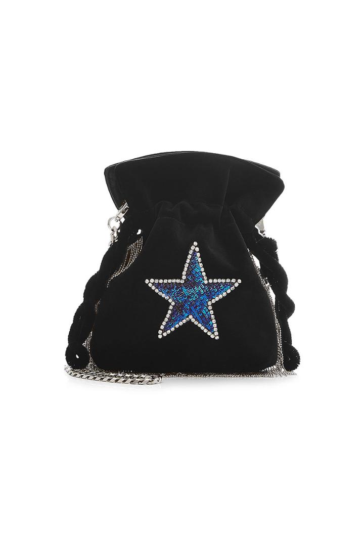 Les Petits Joueurs Les Petits Joueurs Trilly Disco Star Embellished Velvet Pouch