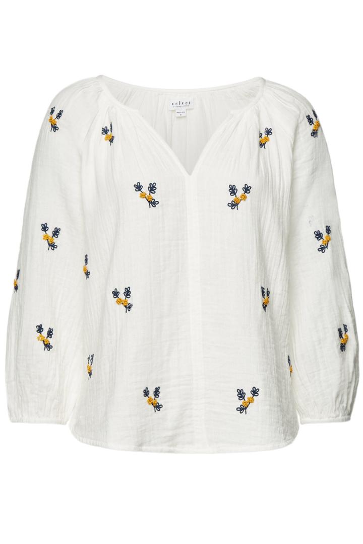 Velvet Velvet Embroidered Cotton Selma Blouse