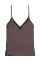 Mes Demoiselles Mes Demoiselles Silk Camisole With Lace - Grey
