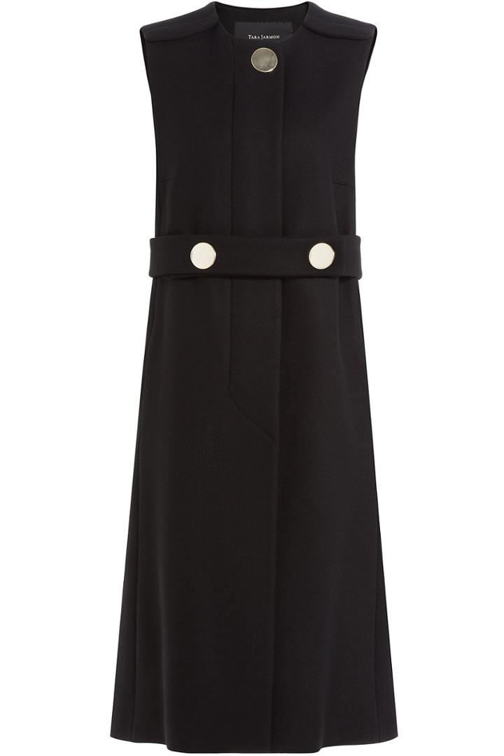 Tara Jarmon Tara Jarmon Sleeveless Coat - Black