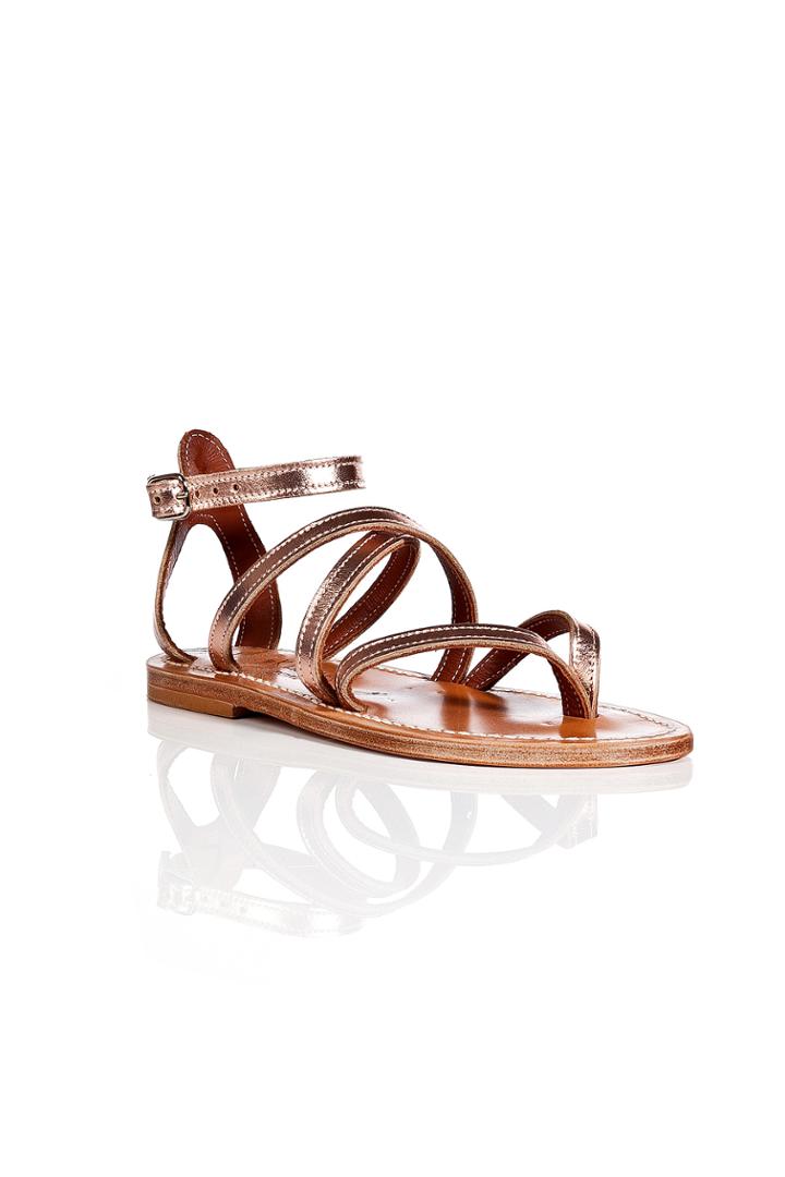 K.jacques K.jacques Metallic Leather Epicure Sandals - Gold