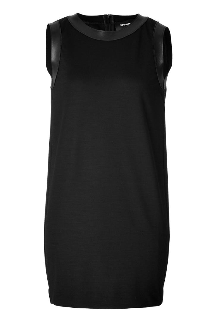 Dsquared2 Dsquared2 Cocoon Dress With Leather Trim - Black
