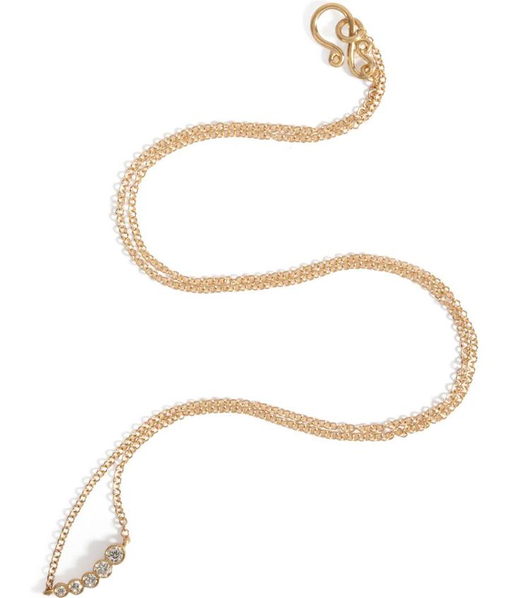 Sophie Bille Brahe 18kt Gold Lune Necklace With Diamonds