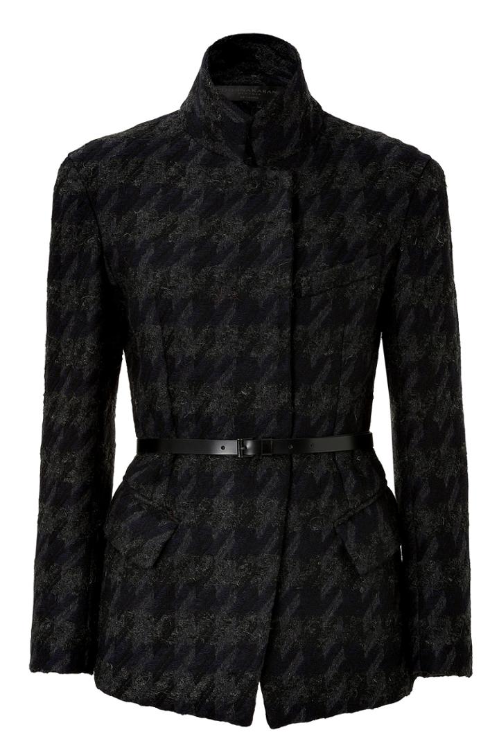 Donna Karan New York Donna Karan New York Wool-mohair-cashmere Houndstooth Jacket - Grey