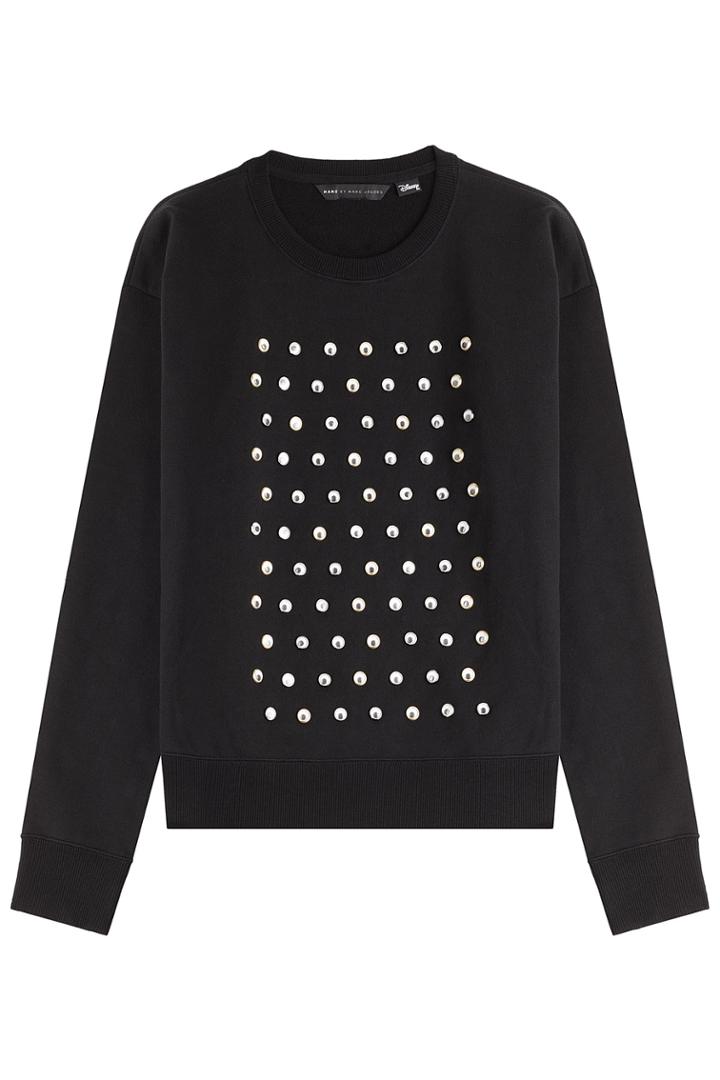 Marc By Marc Jacobs X Disney Marc By Marc Jacobs X Disney Googley Eye Embellished Cotton Sweatshirt - Black