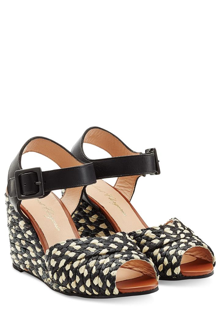 Robert Clergerie Robert Clergerie Dizon Raffia Sandals With Leather - Black