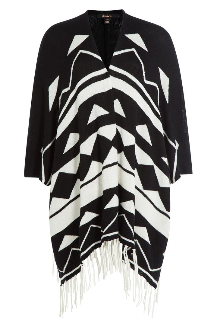 Ella Moss Ella Moss Ramy Poncho With Wool And Cashmere - Black