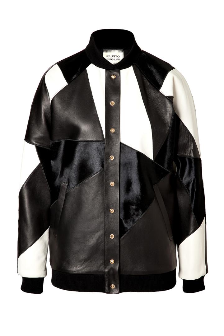 Fausto Puglisi Fausto Puglisi Leather Patchwork Bomber Jacket - Multicolor