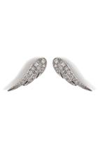 Anita Ko Anita Ko 18kt White Gold Wing Earrings With Diamonds - Silver