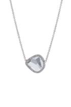Susan Foster Susan Foster 14k White Gold Diamond Slice Necklace With Pave Diamonds - Silver