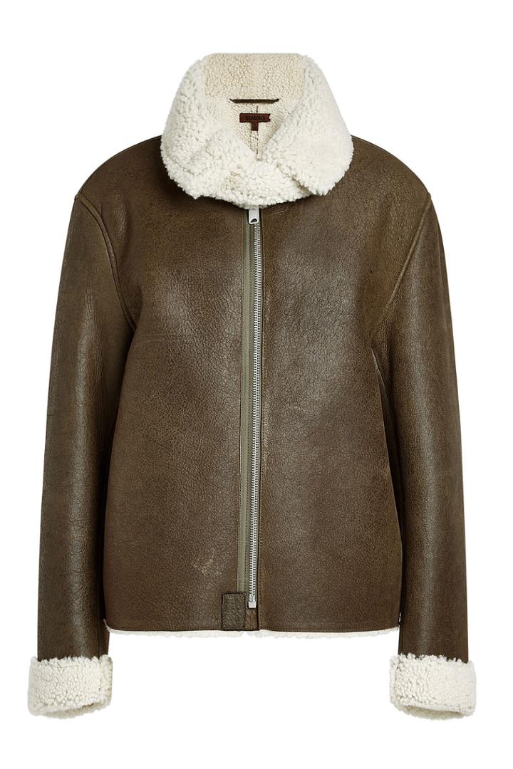 Yeezy Yeezy Leather Jacket With Shearling - Green