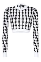 Just Cavalli Just Cavalli Cotton Intarsia Knit Cropped Pullover