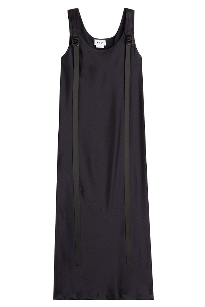 Dkny Dkny Pinstriped Midi Dress - Blue