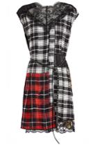 Marc Jacobs Marc Jacobs Silk Plaid Dress With Lace