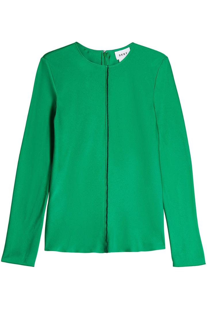 Dkny Dkny Silk Crepe Top - Green