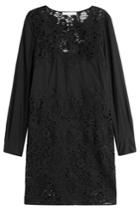 See By Chloé See By Chloé Cotton Dress With Embroidered Lace - Black