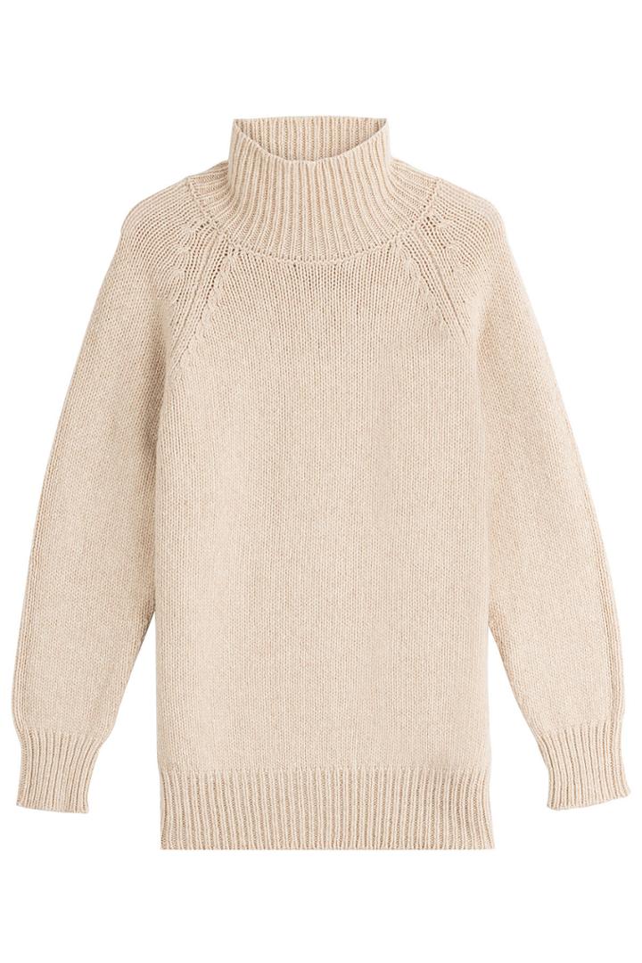 Max Mara Max Mara Virgin Wool Turtleneck Pullover With Cashmere - Beige
