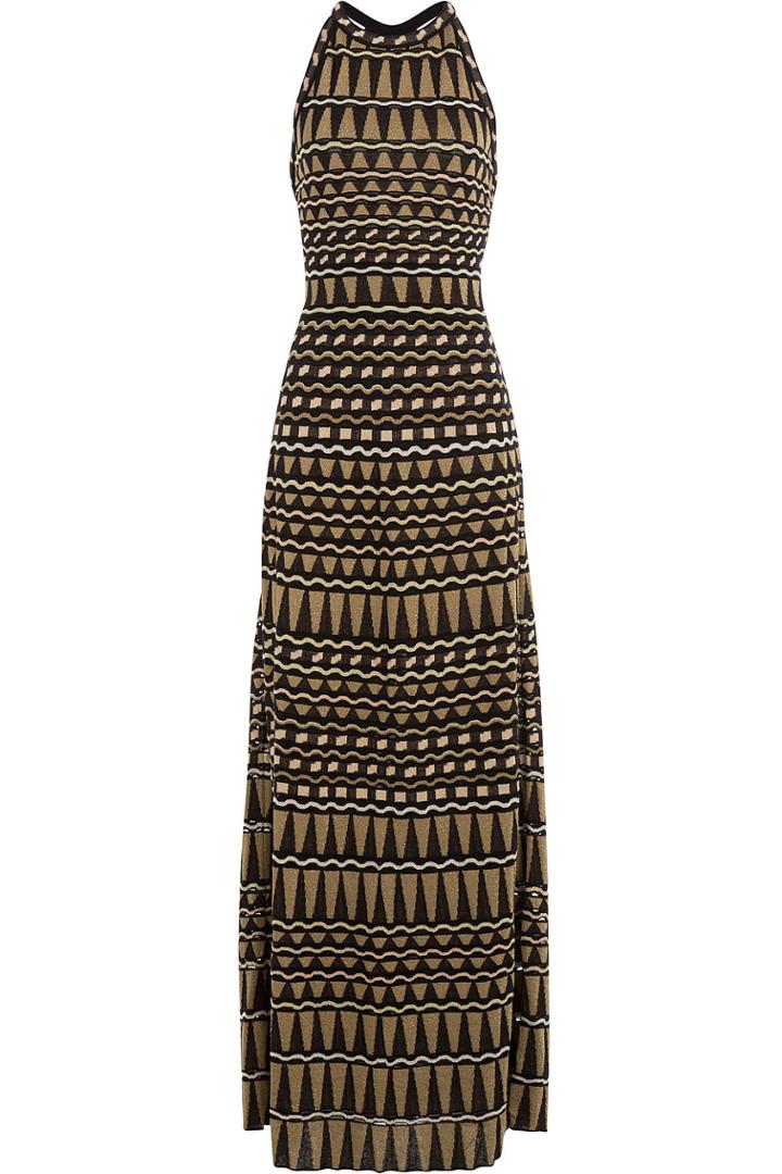 M Missoni M Missoni Graphic Knit Dress - Gold
