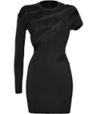 Alexandre Vauthier One Sleeve Sheer Panel Sheath
