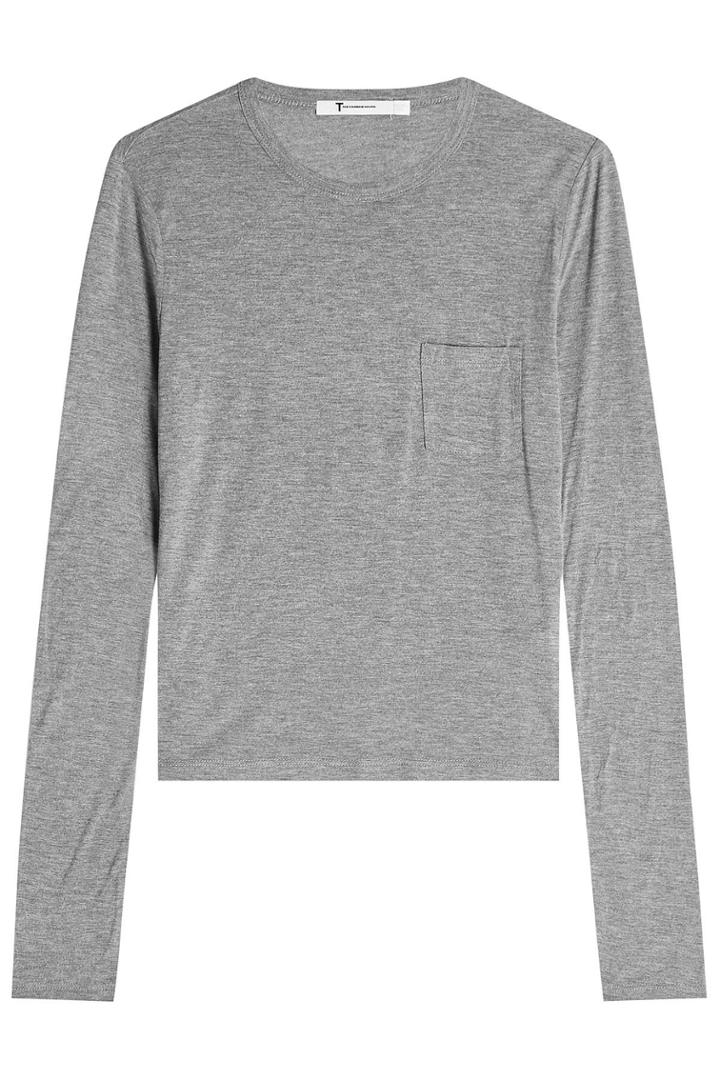 T By Alexander Wang T By Alexander Wang Long Sleeved Jersey Top - Grey