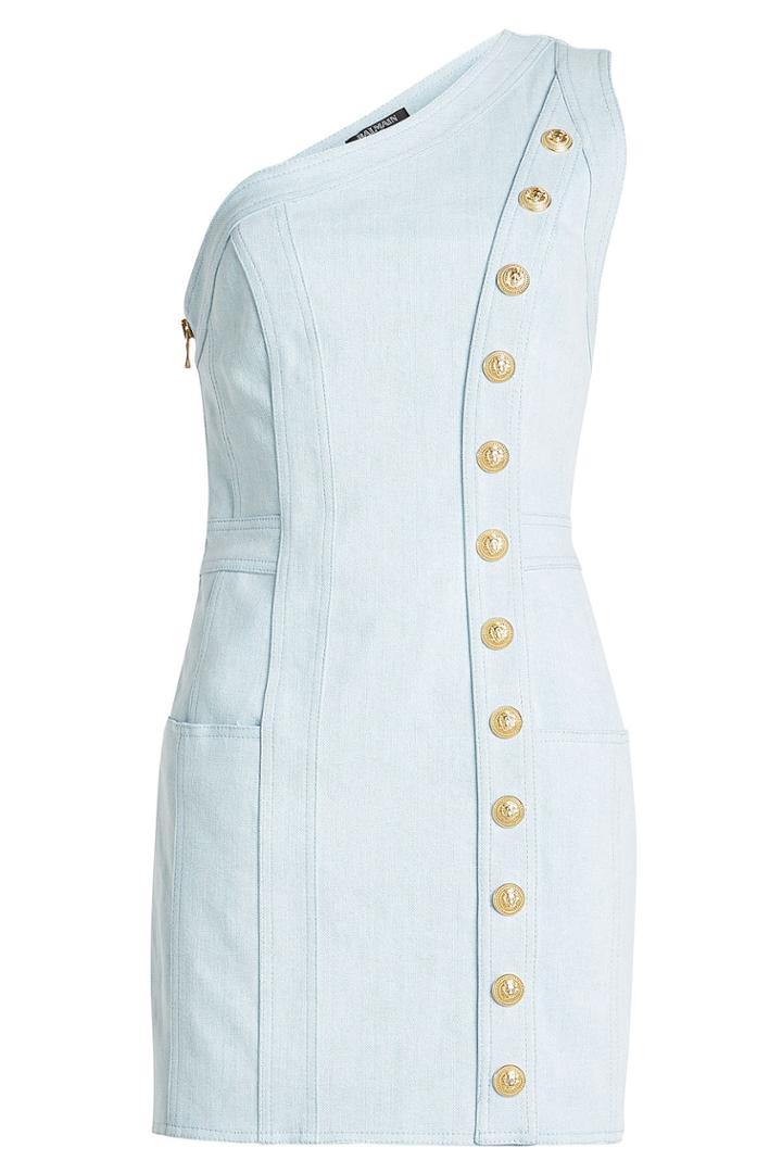 Balmain Balmain Asymmetric Denim Dress