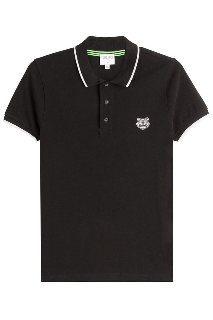 Kenzo Kenzo Cotton Polo Shirt With Contrast Trim - Black