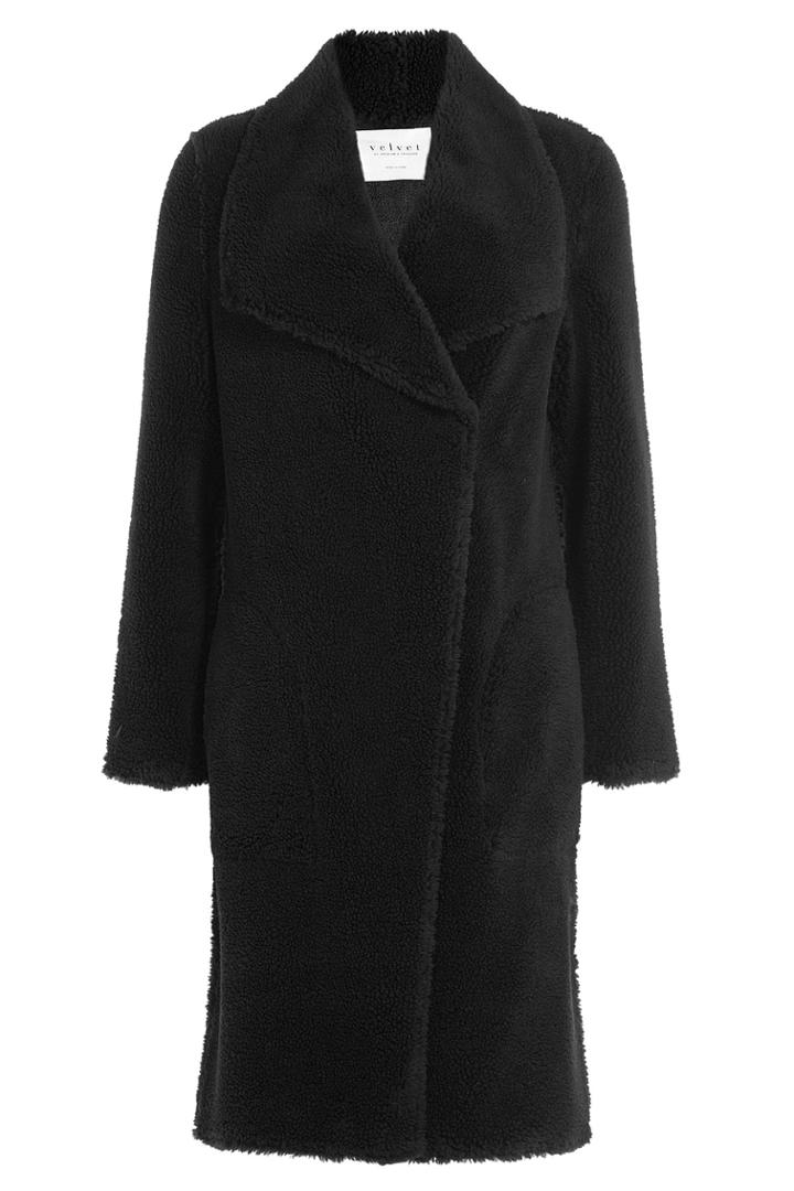 Velvet Velvet Faux Shearling Coat - Black
