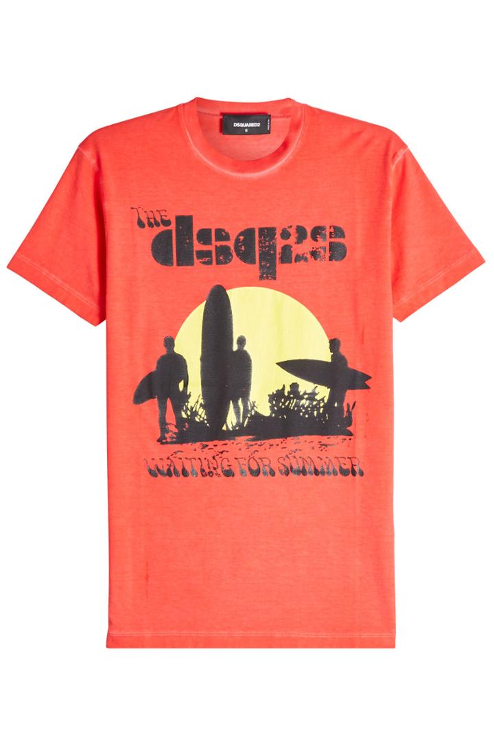 Dsquared2 Dsquared2 Printed Cotton T-shirt - Red