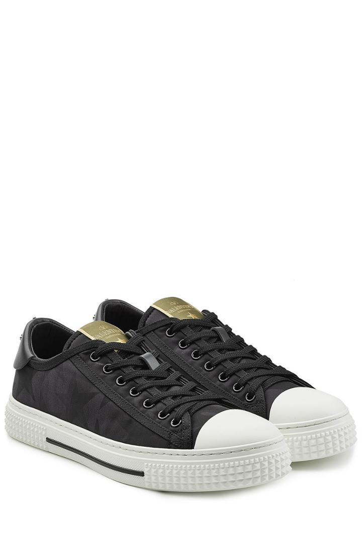 Valentino Valentino Embellished Sneakers With Leather