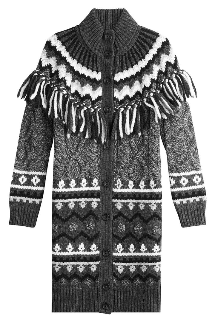 R.e.d. Valentino R.e.d. Valentino Alpaca-virgin Wool Cardigan With Fringing