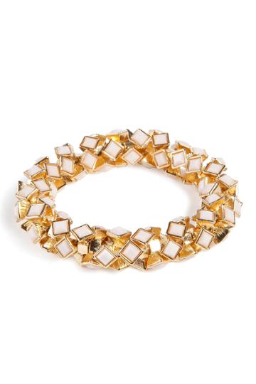 R.j.graziano R.j.graziano Stretch Bangle In Bone - Gold