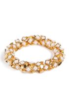 R.j.graziano R.j.graziano Stretch Bangle In Bone - Gold