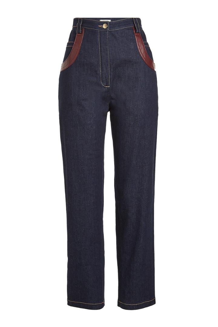Nina Ricci Nina Ricci High-waist Jeans With Leather