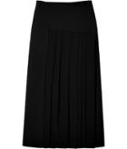 Donna Karan Stretch Wool Wraped Front Midi-skirt