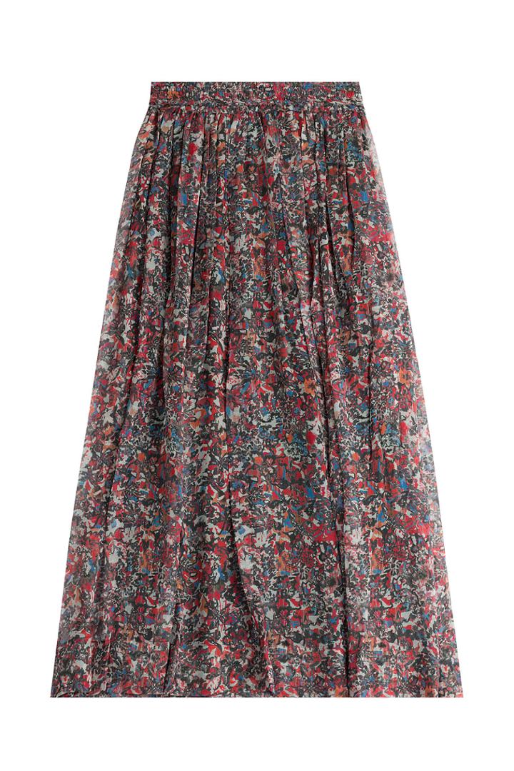 Iro Iro Printed Silk Chiffon Maxi Skirt - Multicolor