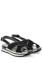 Hogan Hogan Sandals With Suede And Leather - Black