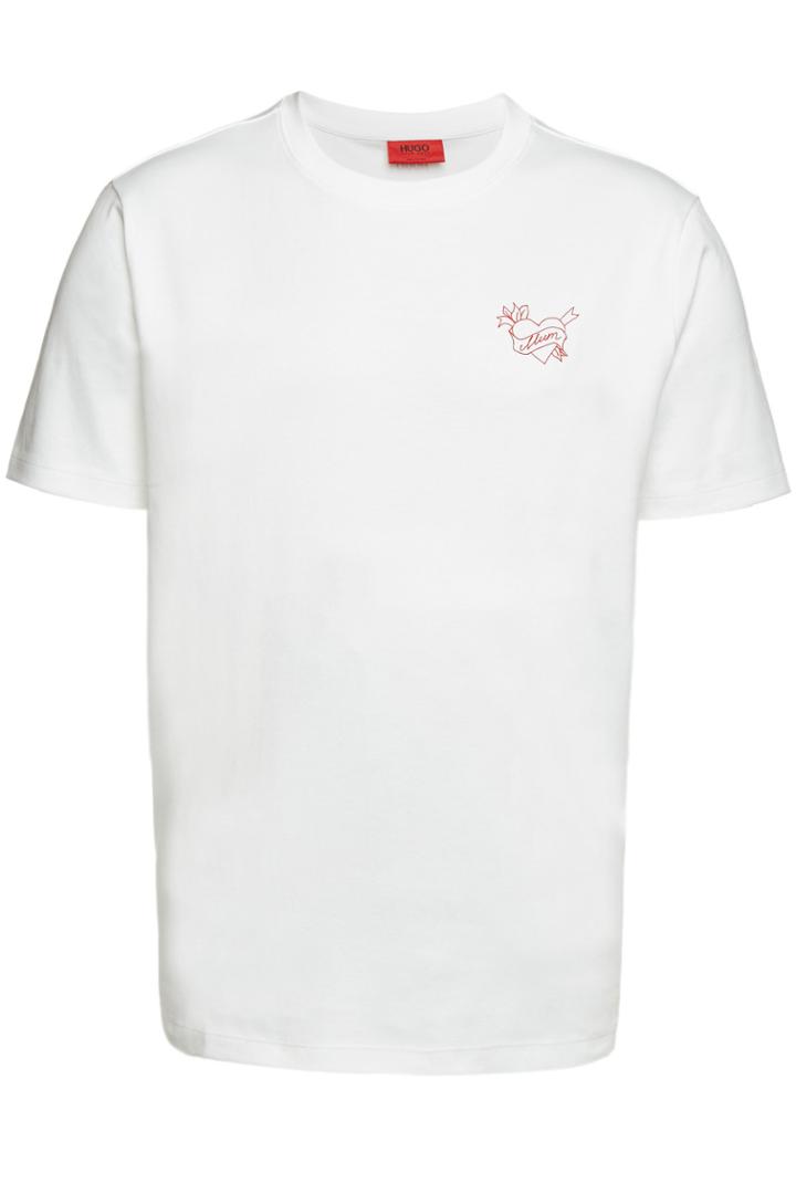 Hugo Hugo Cotton Short Sleeve T-shirt With Print