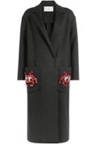 Anya Hindmarch Anya Hindmarch Space Invaders Coat With Virgin Wool, Mohair And Alpaca - Black